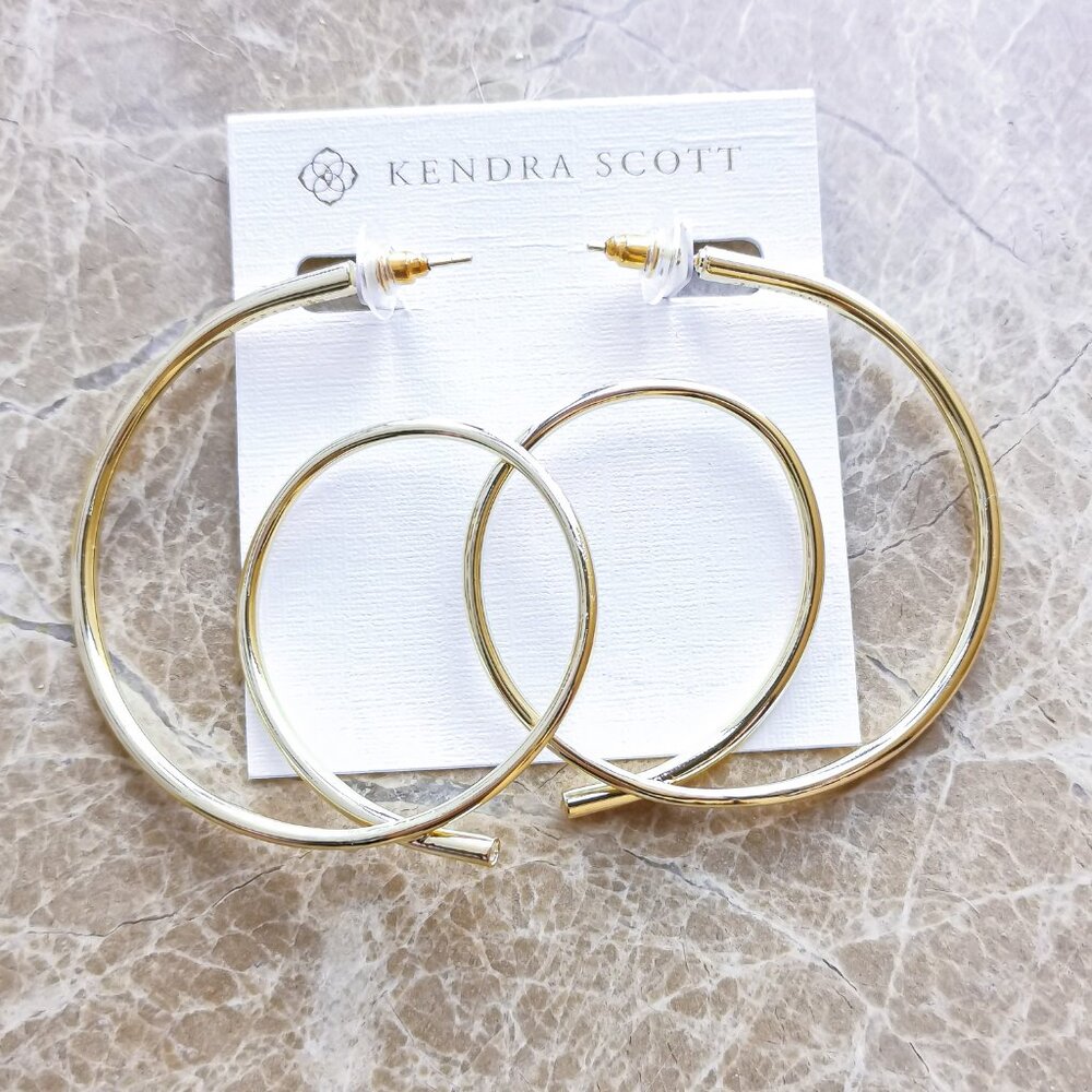 NEW Kendra Scott Gold Myles Hoop Earrings